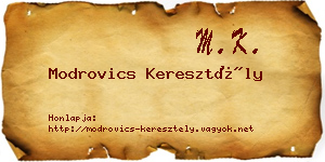 Modrovics Keresztély névjegykártya